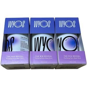 WYOS The Big Reveal Purifying Face Mask Stick Set of 3 New in Box Condition